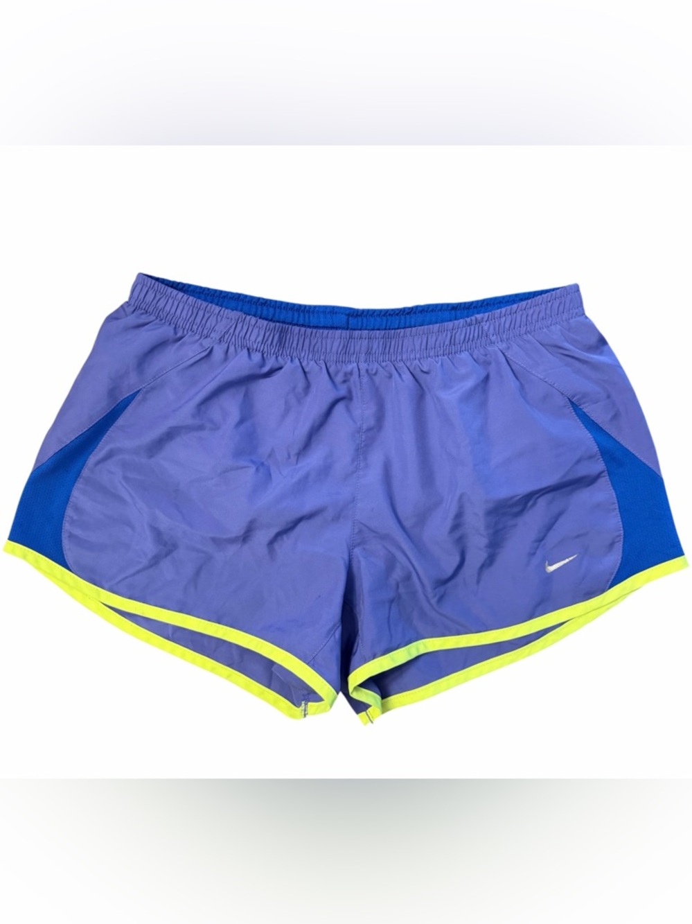 Nike Violet Neon Yellow Athletic Shorts Women’s M Lined Running Short Shorts